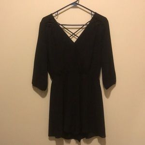 Black Romper with crisscross detail
